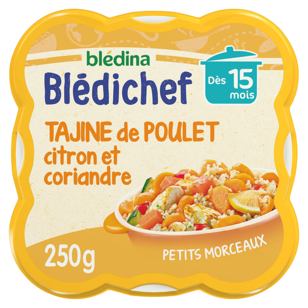 9 Assiettes Tajine de Poulet (9x250g) - Blédichef Dès 15 Mois