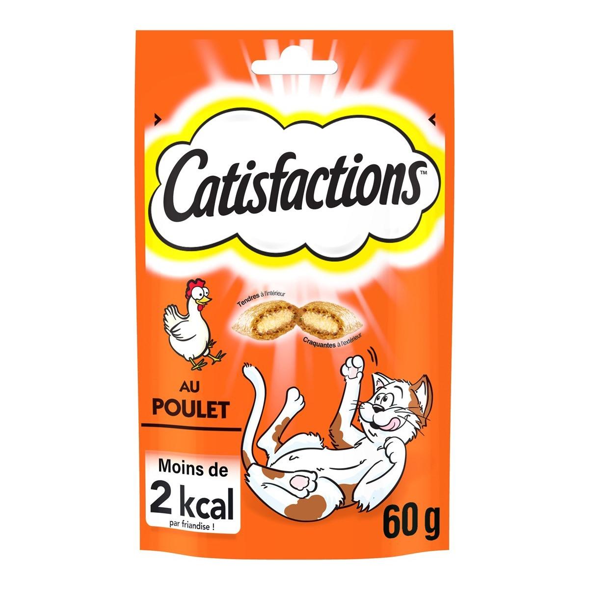 CATISFACTIONS Friandises au poulet pour chat et chaton (12x60g)