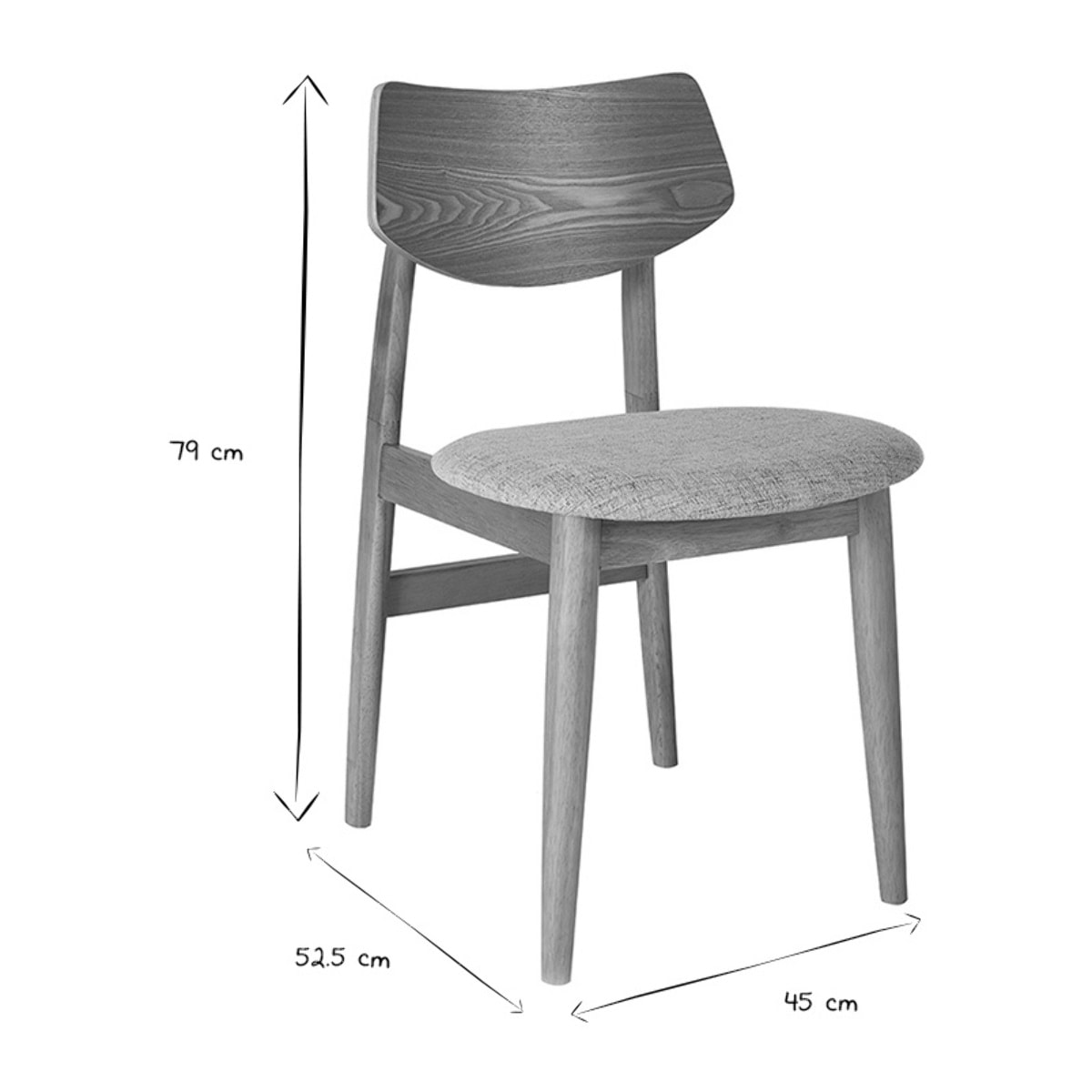 Chaises scandinaves en bois clair et tissu vert céladon (lot de 2) ELION