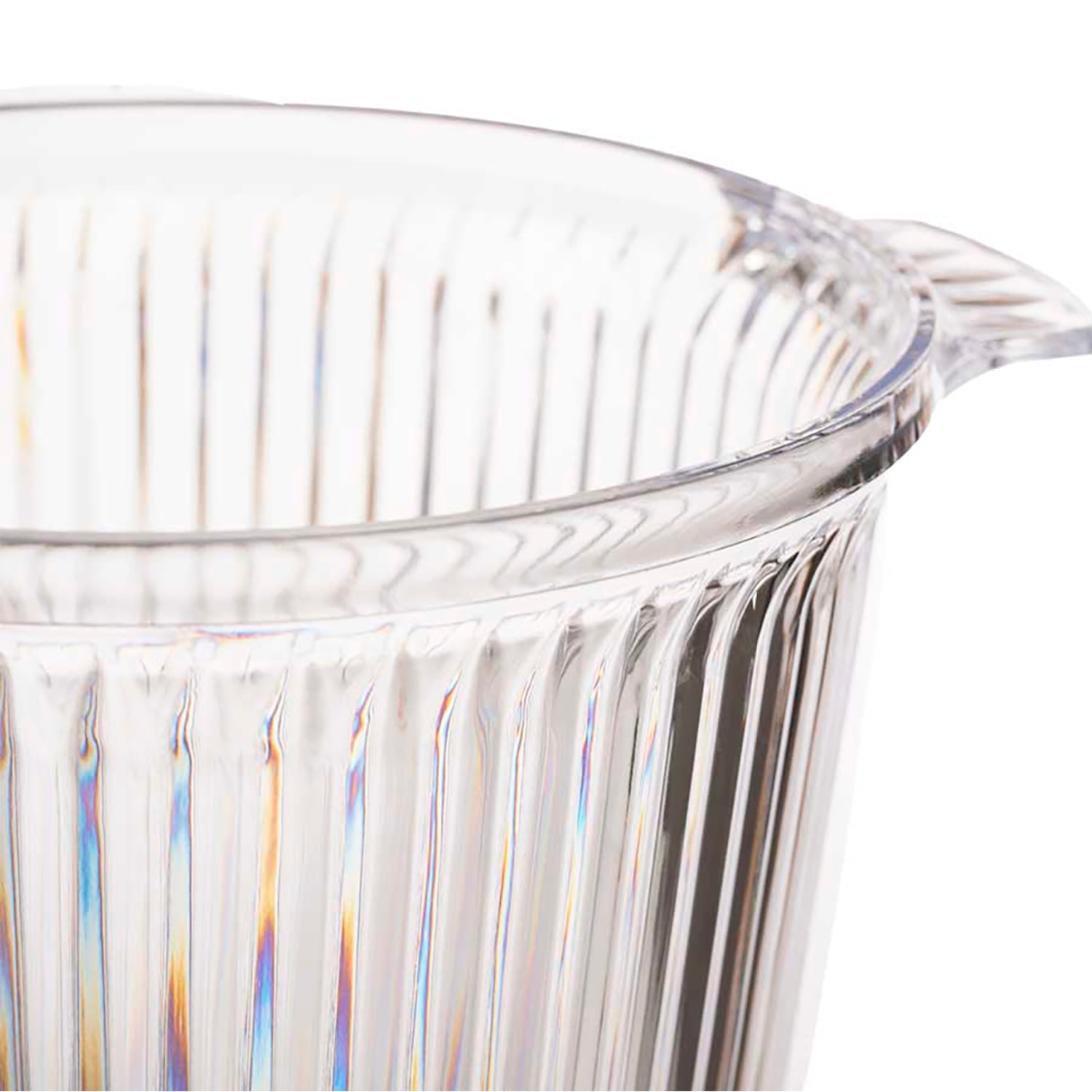 SECCHIELLO PER IL GHIACCIO STRIATO IN PLASTICA TRASPARENTE