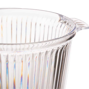 SECCHIELLO PER IL GHIACCIO STRIATO IN PLASTICA TRASPARENTE