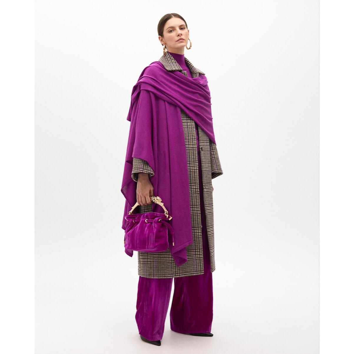 Cappotto di lana a quadri