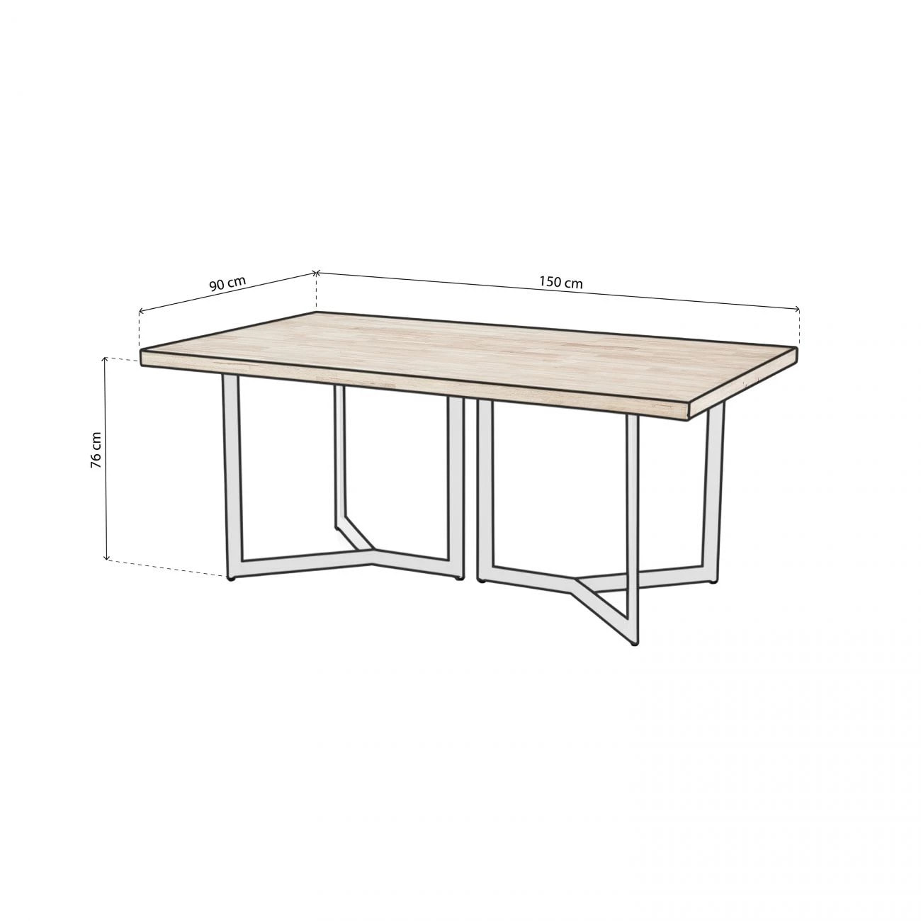 Mesa de comedor Jokul 150 Blanco - Roble
