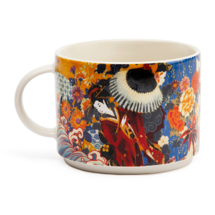 Set 4 Tazze Jumbo Excelsa – Kimono, New Bone China Multicolore