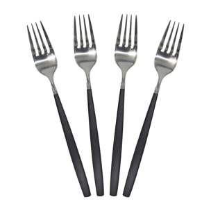 Menagere 16 Pieces Inox Manche Noir