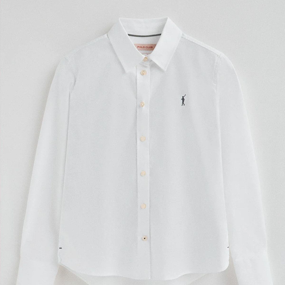 Camisa blanca de corte recto con logo Rigby Go