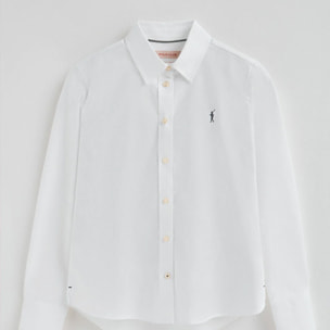 Camisa blanca de corte recto con logo Rigby Go