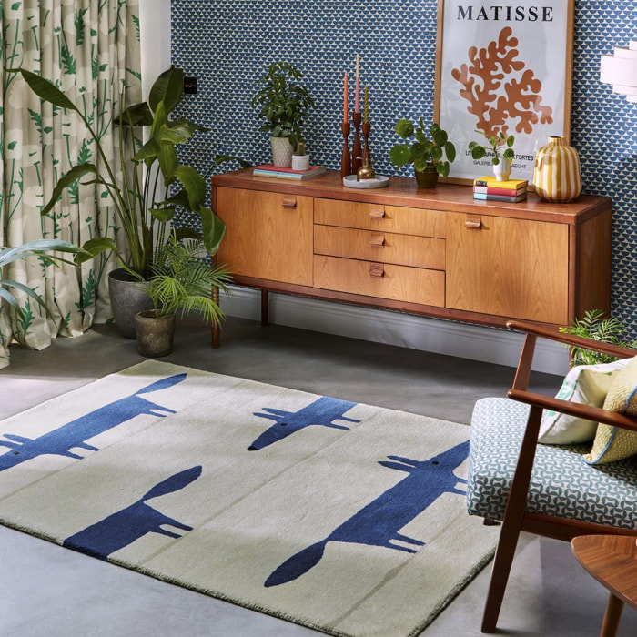 Tapis enfant fait à la main en laine RAIL