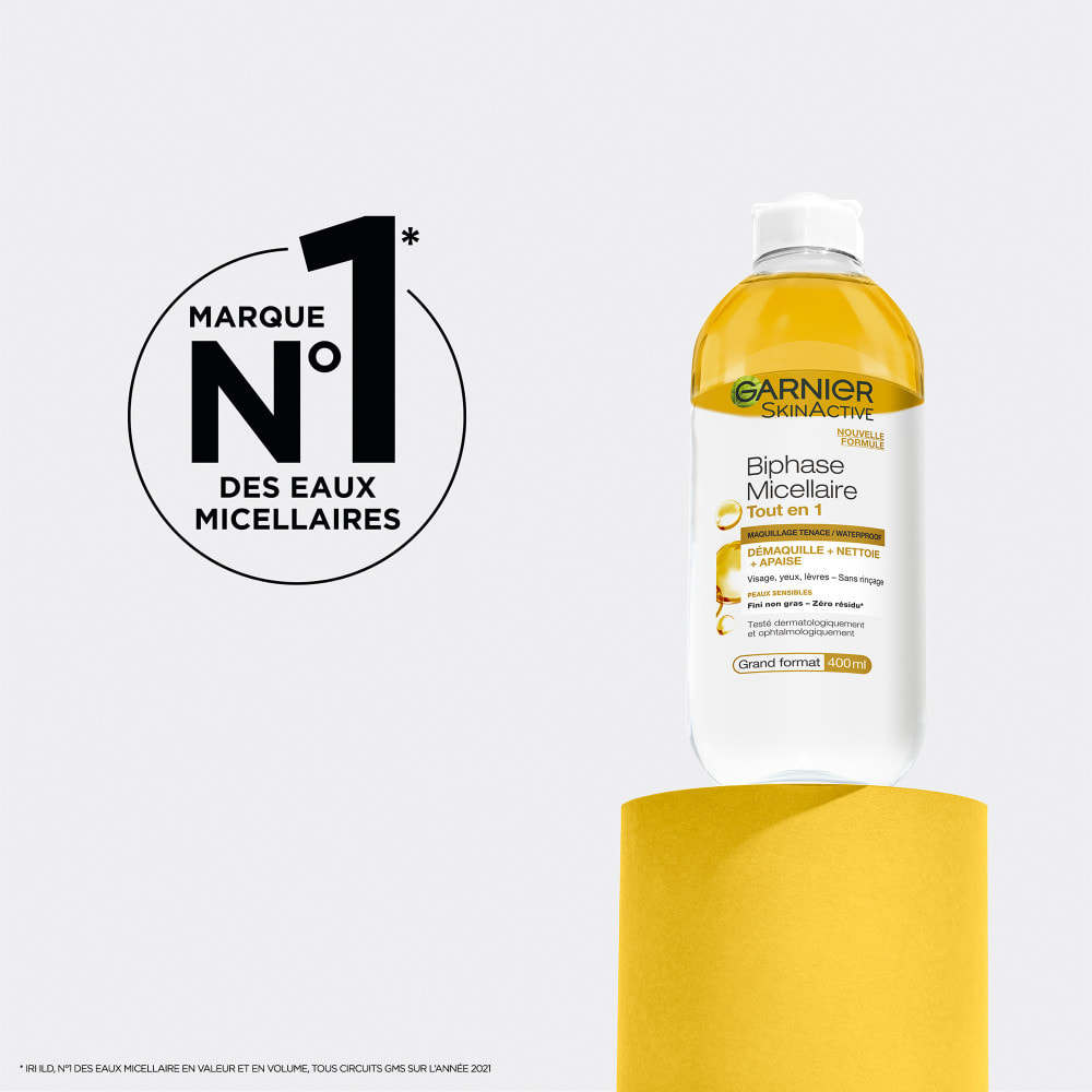 Lot de 6 - Garnier SkinActive Micellaire Biphase Tout en 1 Waterproof 400mL