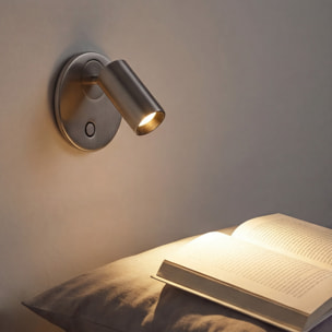 LEDS C4 Luz de lectura Chic LED 3.9 Blanco cálido - 2700K TOUCH DIMMING Níquel satinado 200lm