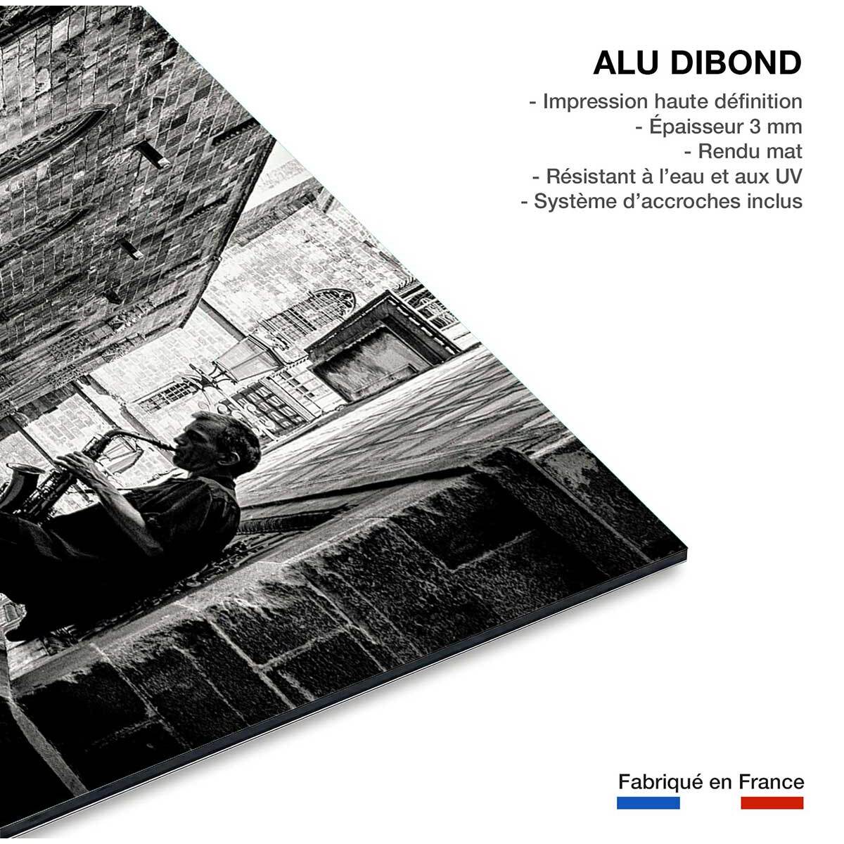 Tableau saxophone de rue  Tableau alu Dibond