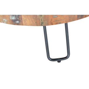 Mesa de centro - Madera reciclada y Metal - 38x70x70cm