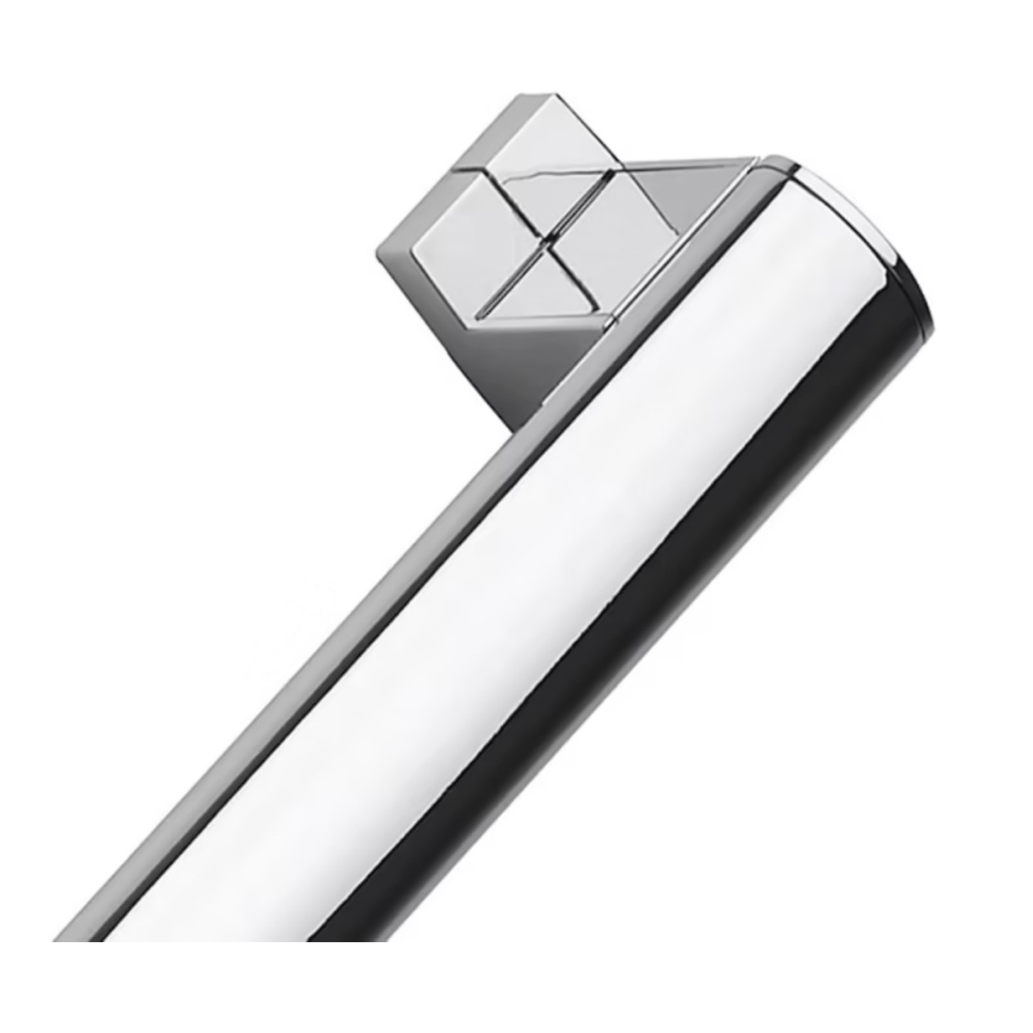 Barre de maintien coudée PMR PELLET Design 135° aluminium anodisé brillant caches résine chromée