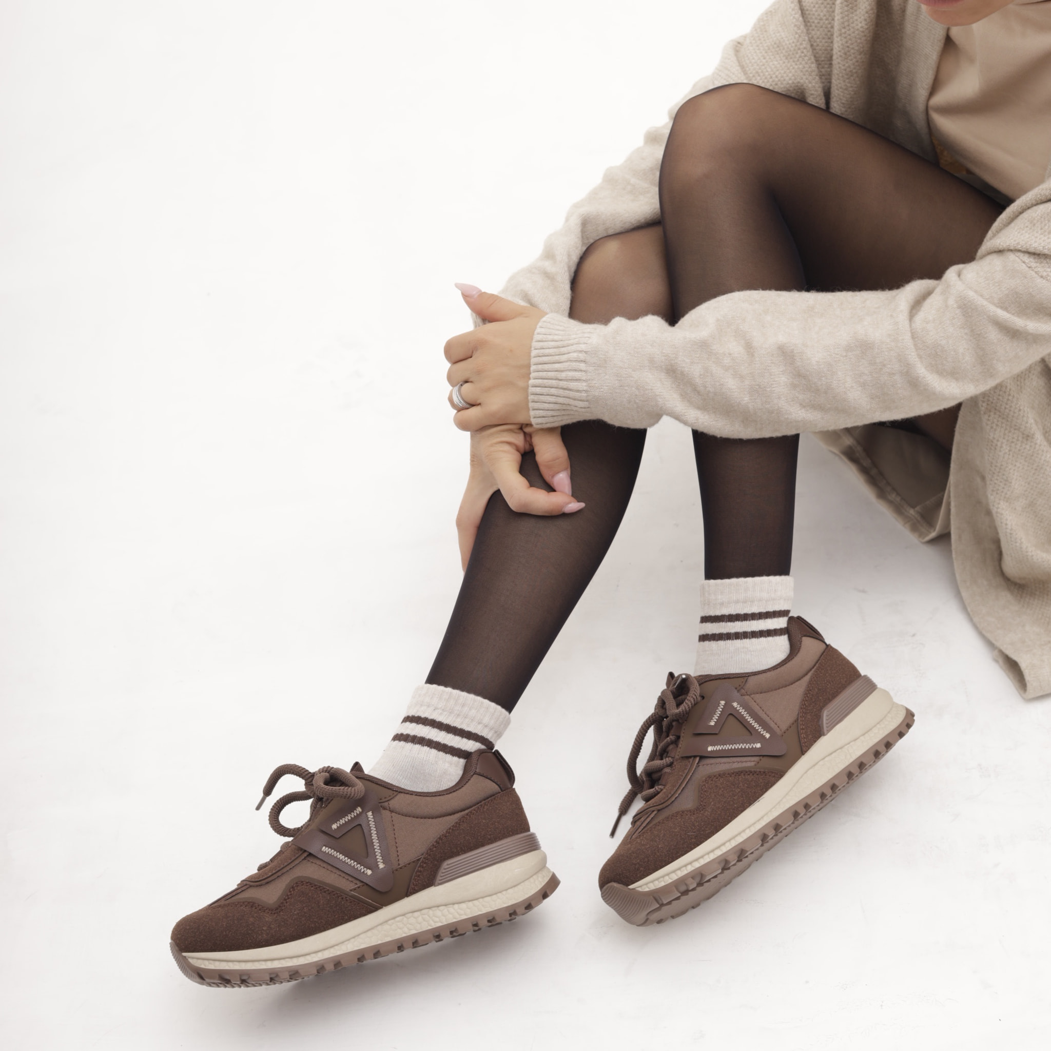 SNEAKERS RUNNING TRIANGLE TESTA DI MORO