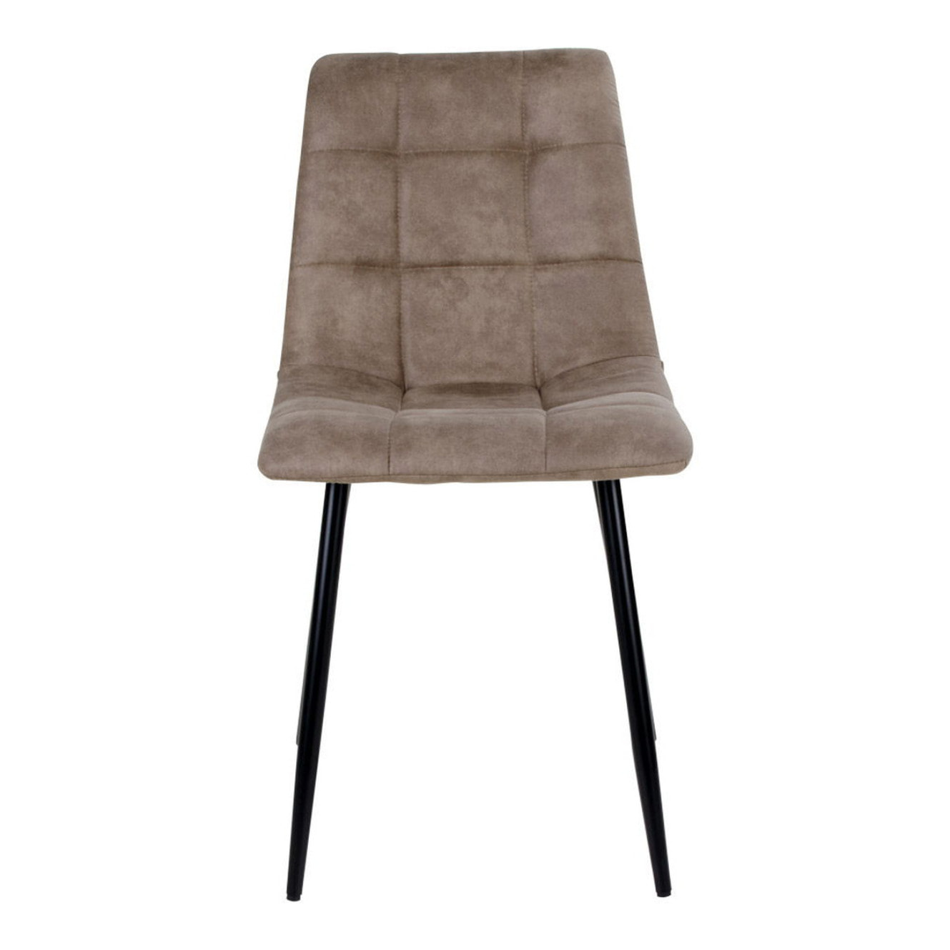 Set 2 sedie da pranzo Middelfart in microfibra marrone chiaro con gambe nere
