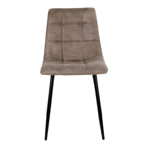 Set 2 sedie da pranzo Middelfart in microfibra marrone chiaro con gambe nere
