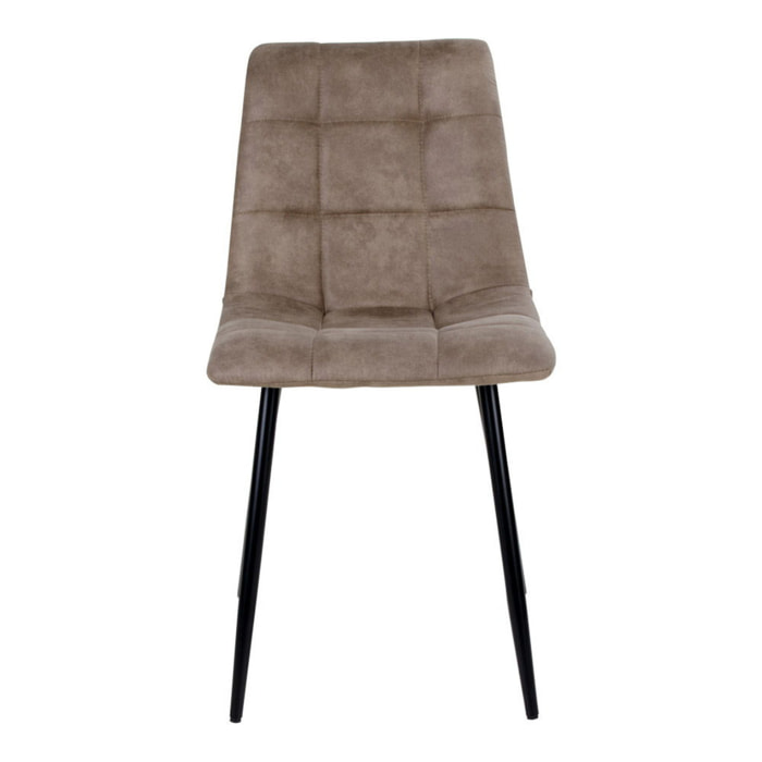Set 2 sedie da pranzo Middelfart in microfibra marrone chiaro con gambe nere