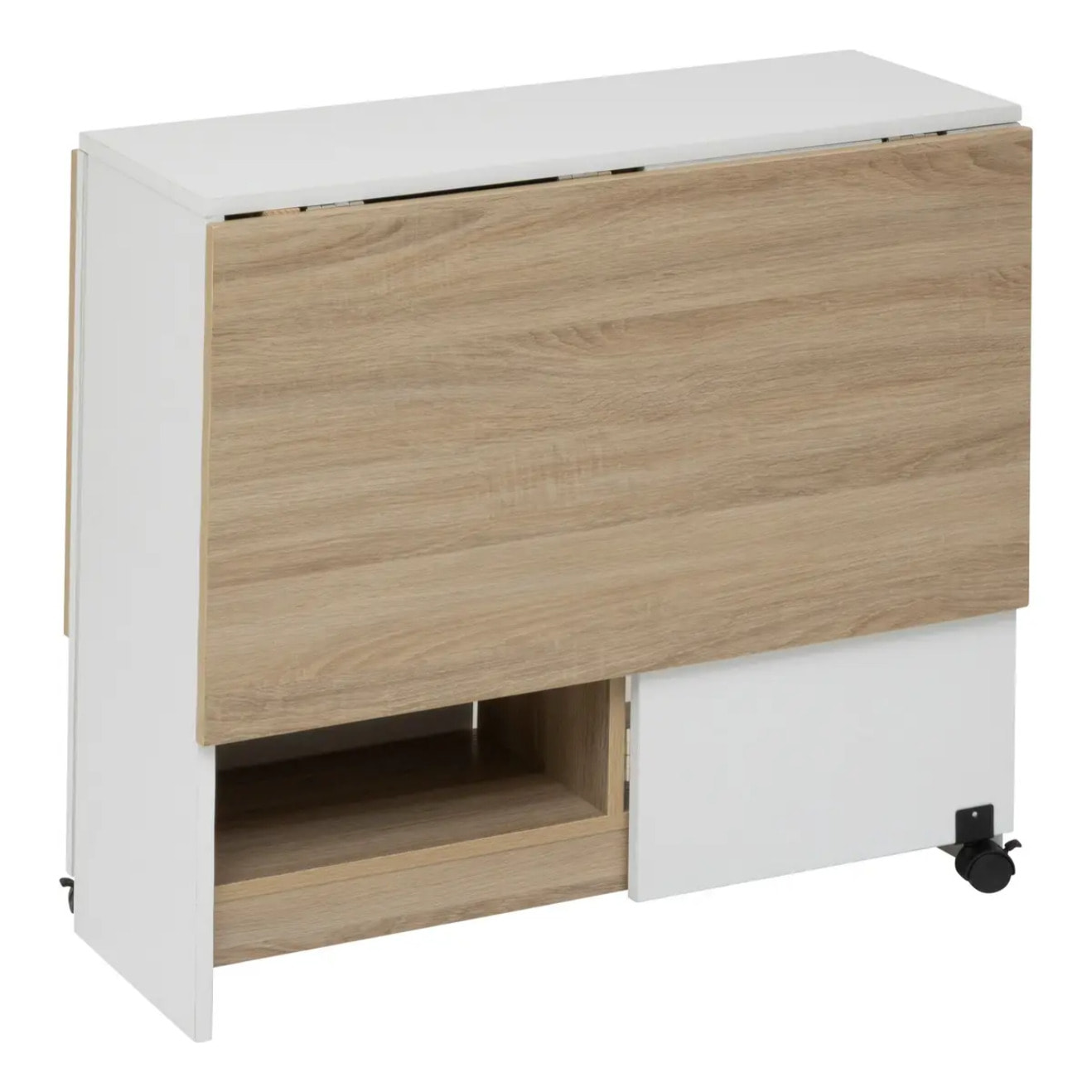 Table pliante 4 places Eat up blanc et bois