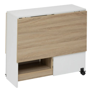 Table pliante 4 places Eat up blanc et bois