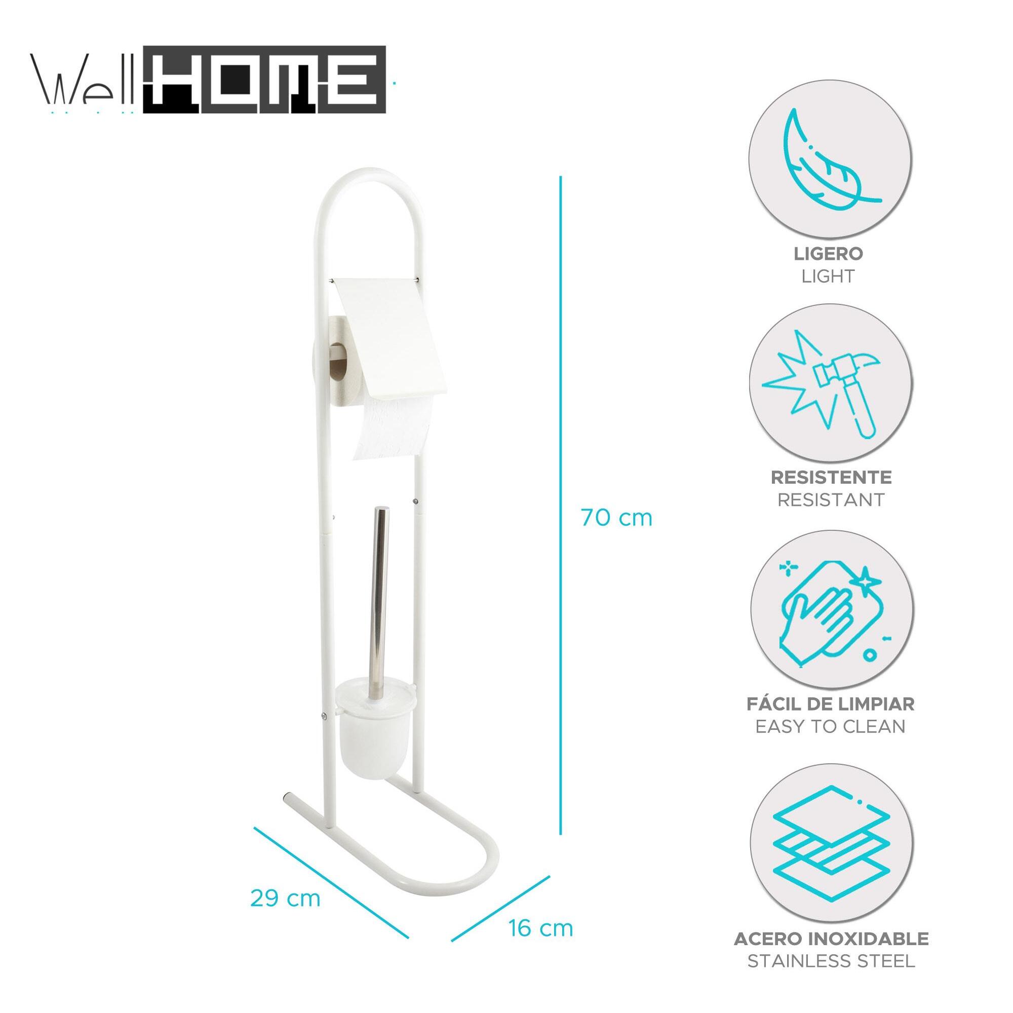 Juego de WC moderno de metal y acero inoxidable de 29x16x70cm