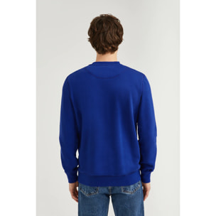 Sudadera básica de cuello redondo azul royal con logo Rigby Go