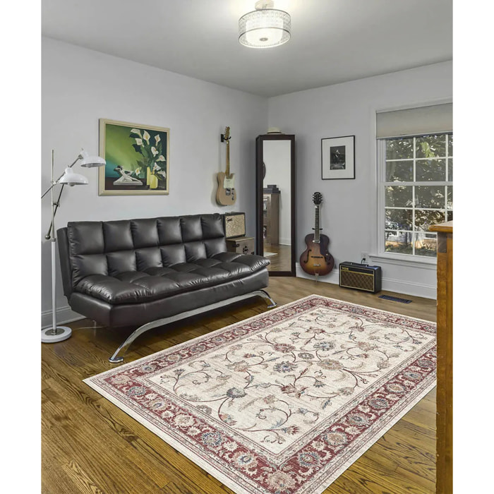 Tappeto orientale in varie misure classico tradizionale colore crema rosso per salotto soggiorno camera da letto