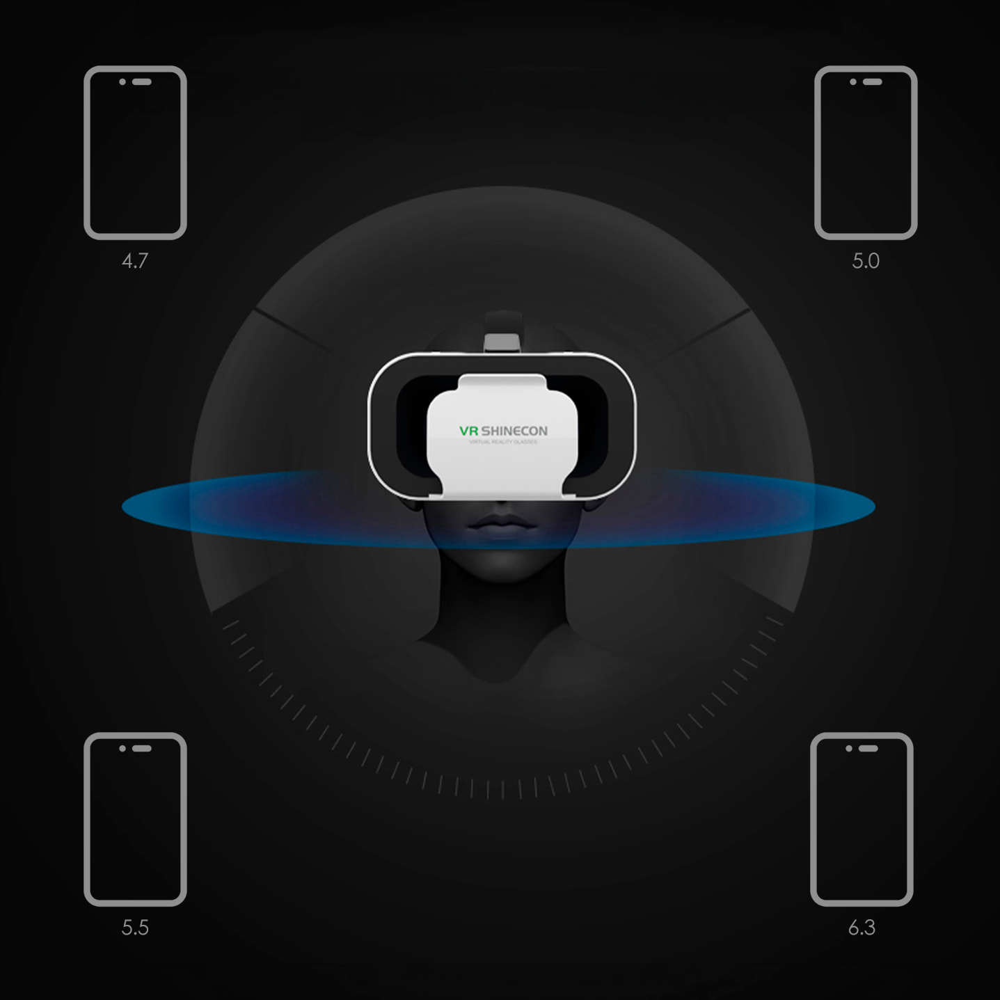 Gafas de realidad virtual G05A. Vista panorámica 360º con campo de visión de 100º. Compatibles con IOS, Android, HarmonyOS.