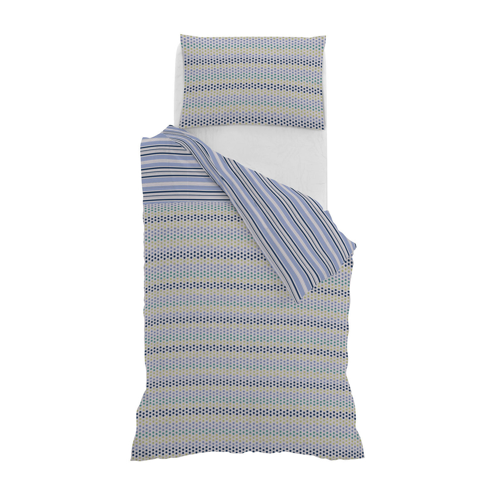 PARURE COPRIPIUMINO ATHENA, 100% Cotone, Made in Italy - MALINDI BLU