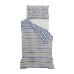 PARURE COPRIPIUMINO ATHENA, 100% Cotone, Made in Italy - MALINDI BLU