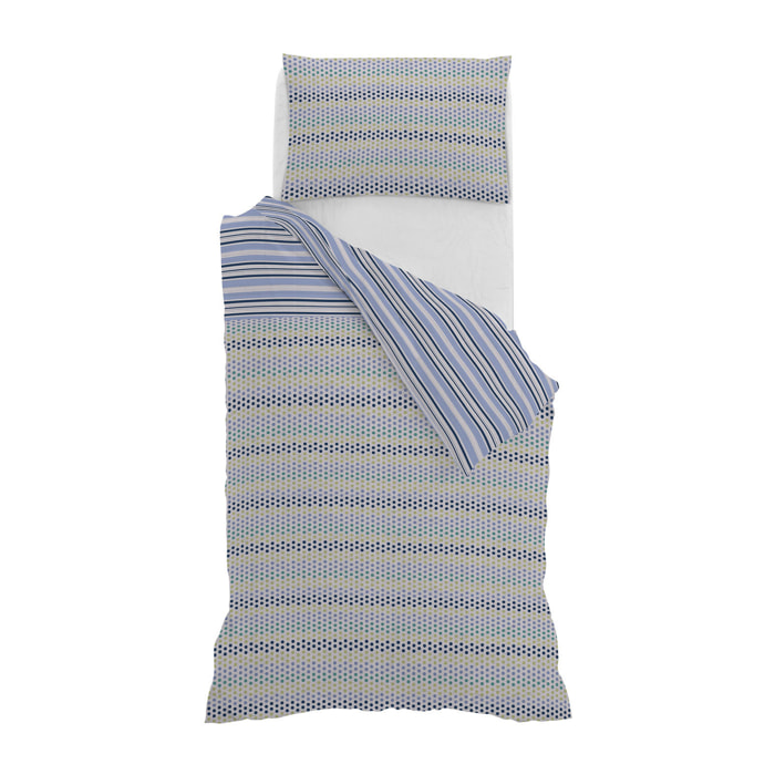 PARURE COPRIPIUMINO ATHENA, 100% Cotone, Made in Italy - MALINDI BLU