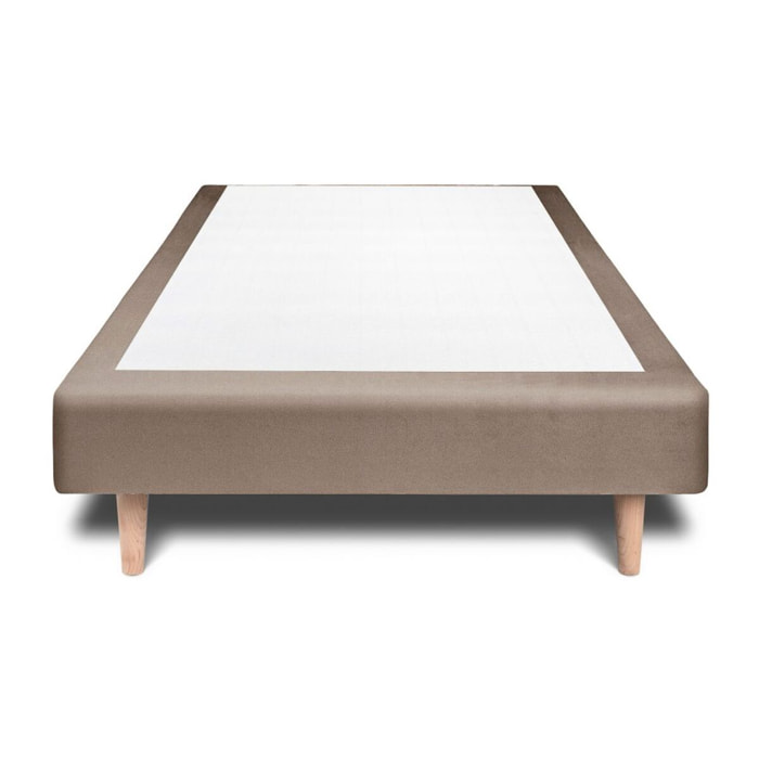 Sommier Tapissier Velours Ep14 - pieds bois