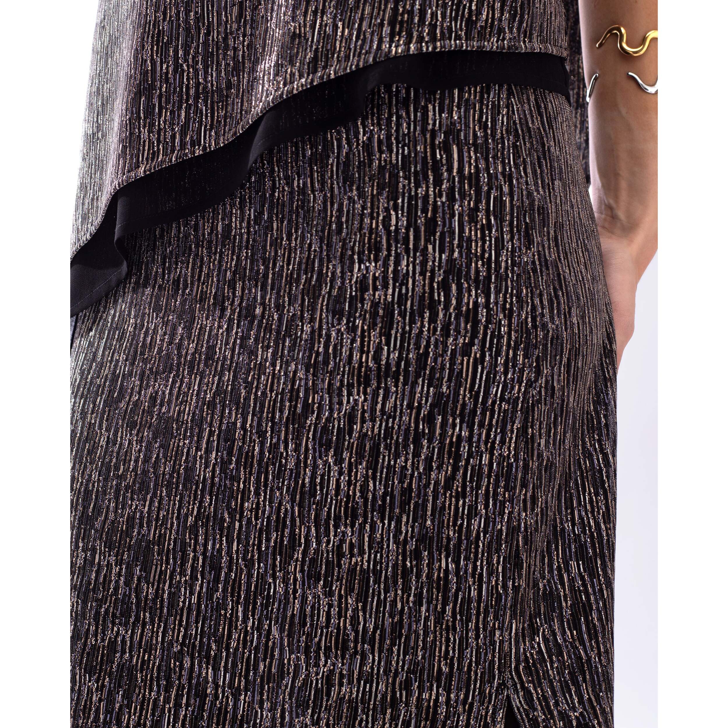 Falda midi con brillo