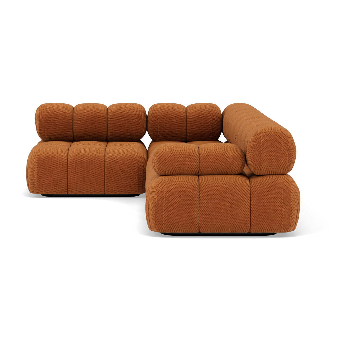 Ruby - canapé modulable d'angle gauche 5 places en velours texturé - Terracotta