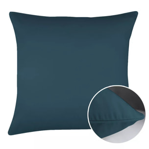 Taie d'oreiller satin de coton uni bleu Ava uni bleu ardoise