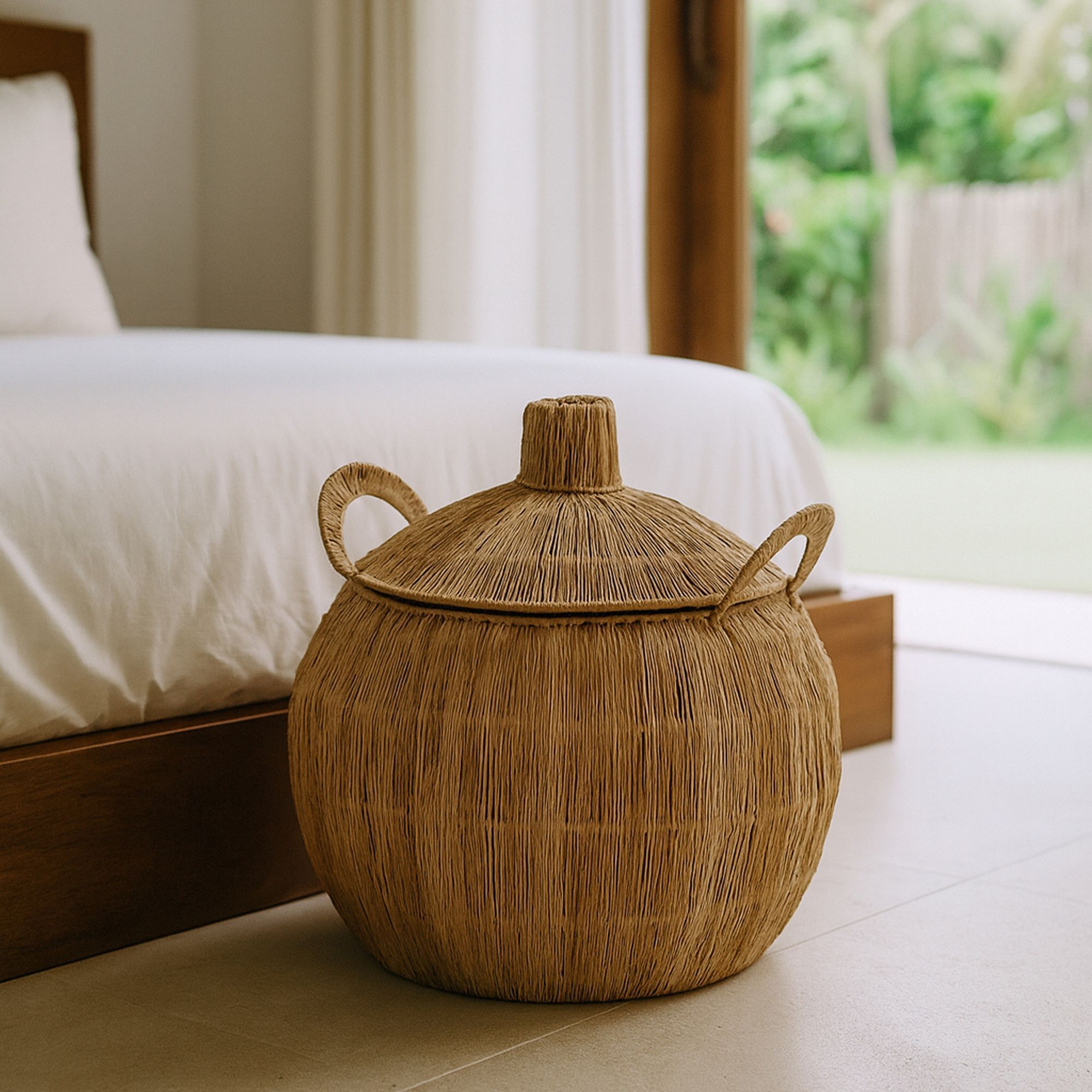 Panier en jute avec couvercle et poignées 40cm SIBU