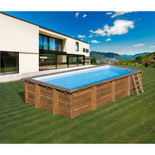 Piscine hors sol bois rectangulaire 6,2 x 4,2 x 1,33 m EVORA