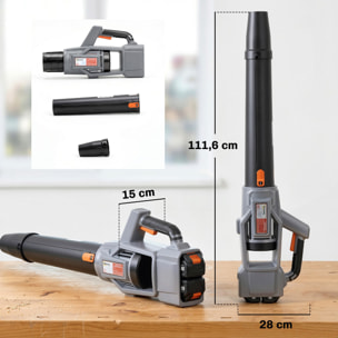 Soplador de Hojas sin Cable 36V (2x18V) con 2 Baterías 4.0Ah y Cargador, Motor Sin Escobillas 1000W, Modo Turbo, 3 Velocidades, Soplador Eléctrico Ligero para Jardín, Hojas, Polvo y Nieve