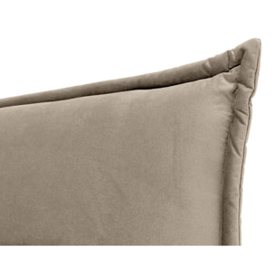 Emy - lit coffre - 180x200 cm - en velours - sommier inclus - Taupe
