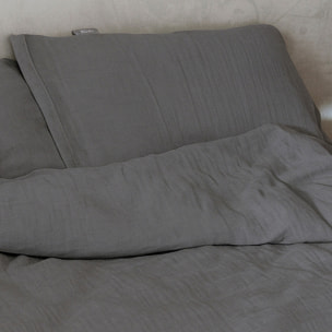 Funda de Almohada - 100% Algodón de Muselina - Gris