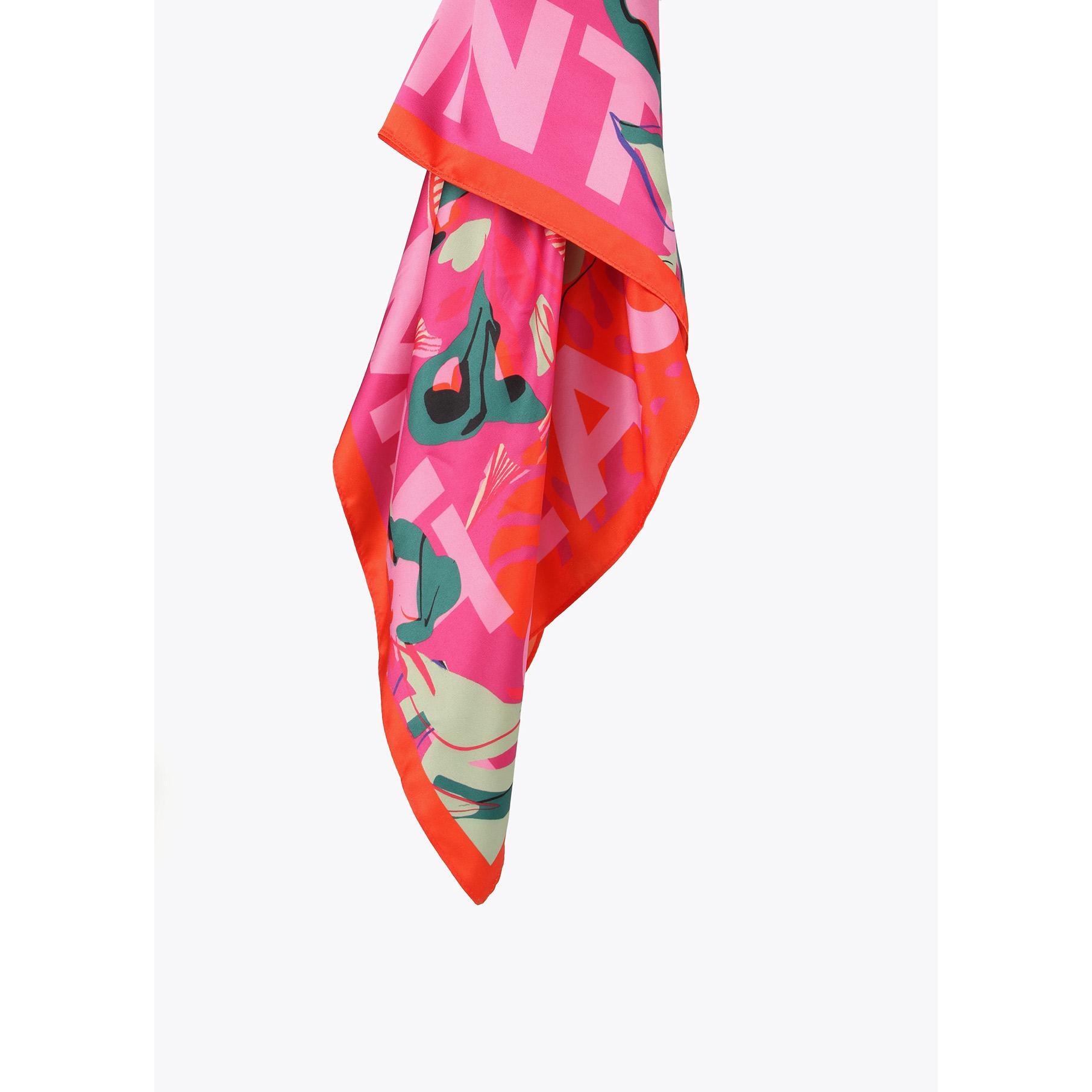 Foulard satinato fiori tropicali