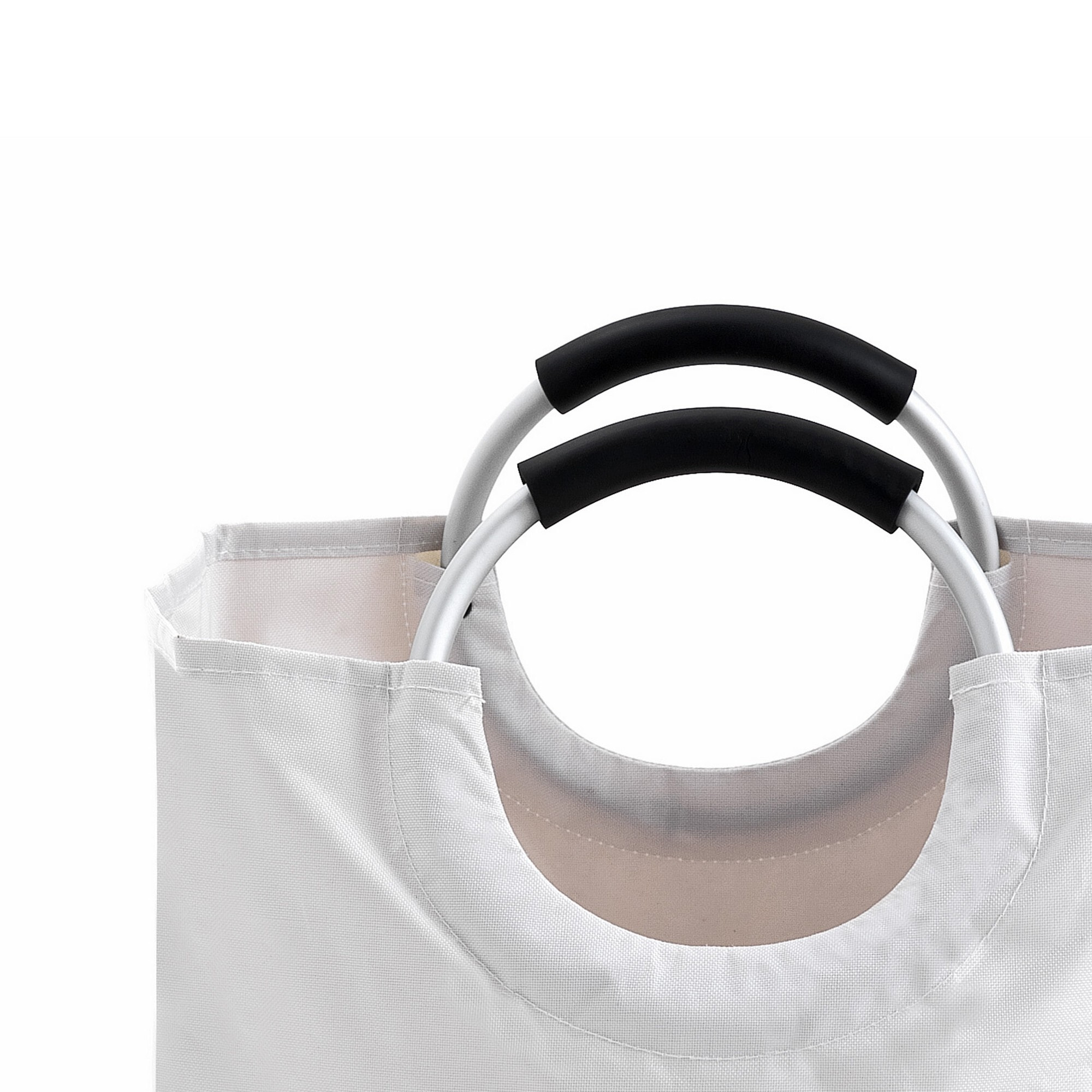 Panier à linge Tomasucci LAUNDRY, en polyester et acier, blanc