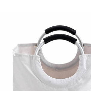 Panier à linge Tomasucci LAUNDRY, en polyester et acier, blanc