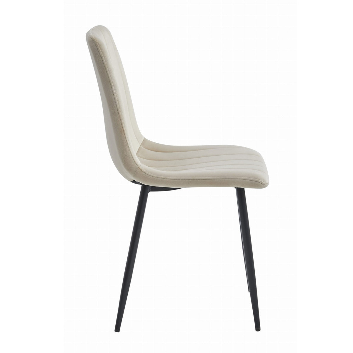 Set di 2 sedie Lava in velluto beige chiaro e metallo nero