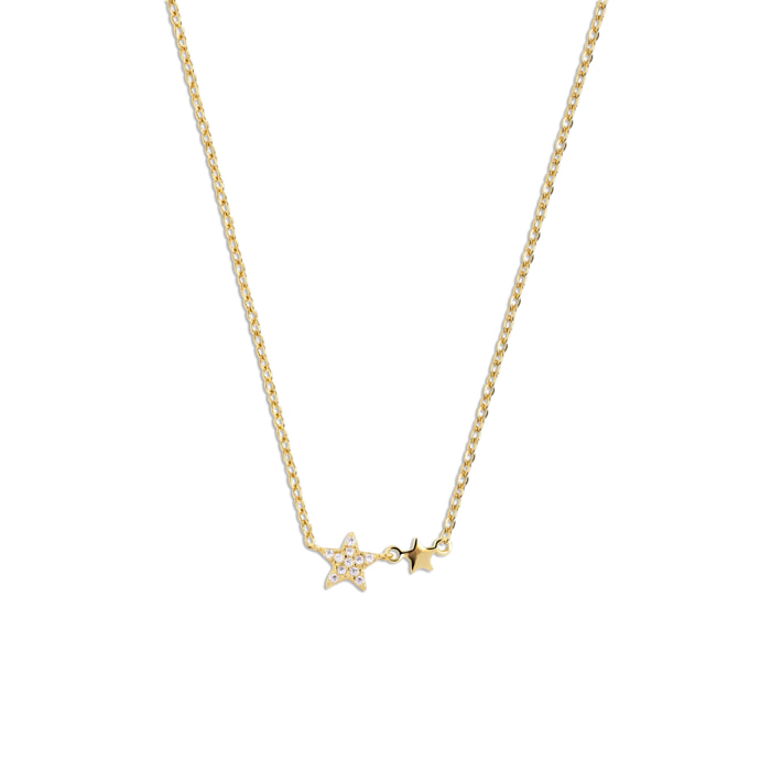 Collana Duo Stars Argento Placcato Oro