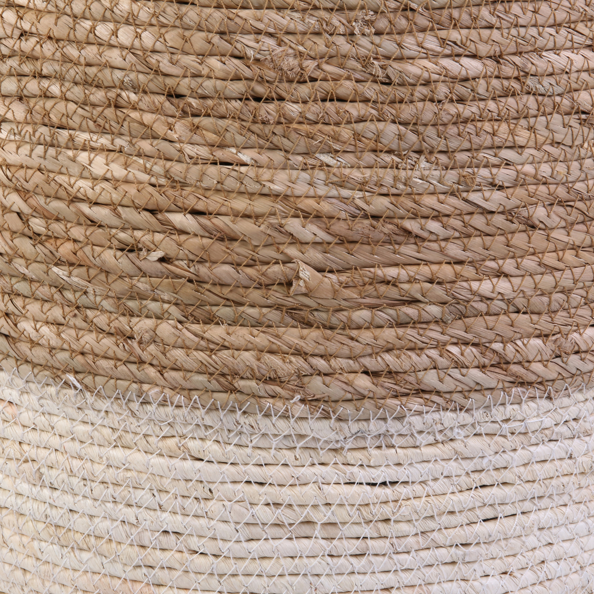 Pouf Tresse Beige - Lot de 2