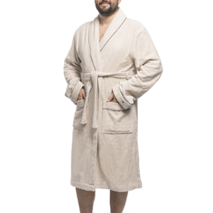 Scalpers Albornoz liso con ribete y detalle bordado beige