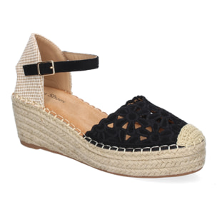 Sandalia de Cuña de Yute para Mujer, Comodas y Elegantes, Diseño Floral Bordado