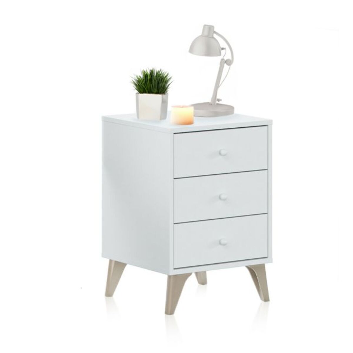 Mesita de noche Iconic Blanco Artik (Blanco Mate)