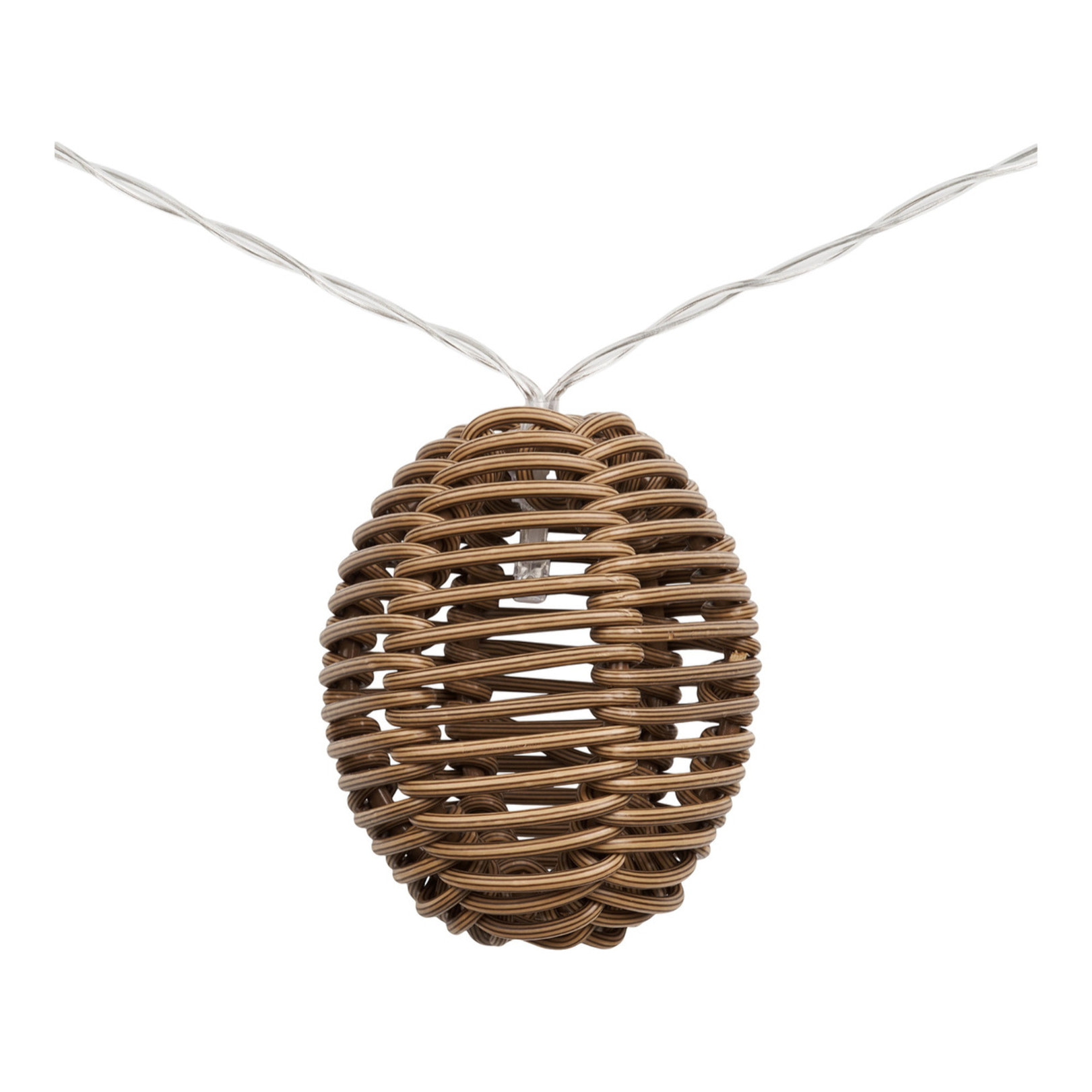 Filo luminoso LED Carlisle in polyrattan e metallo natural/nero — 180 cm