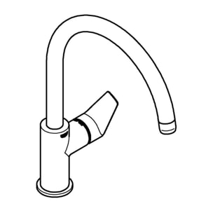 Mitigeur monocommande évier cuisine BauEdge chromé